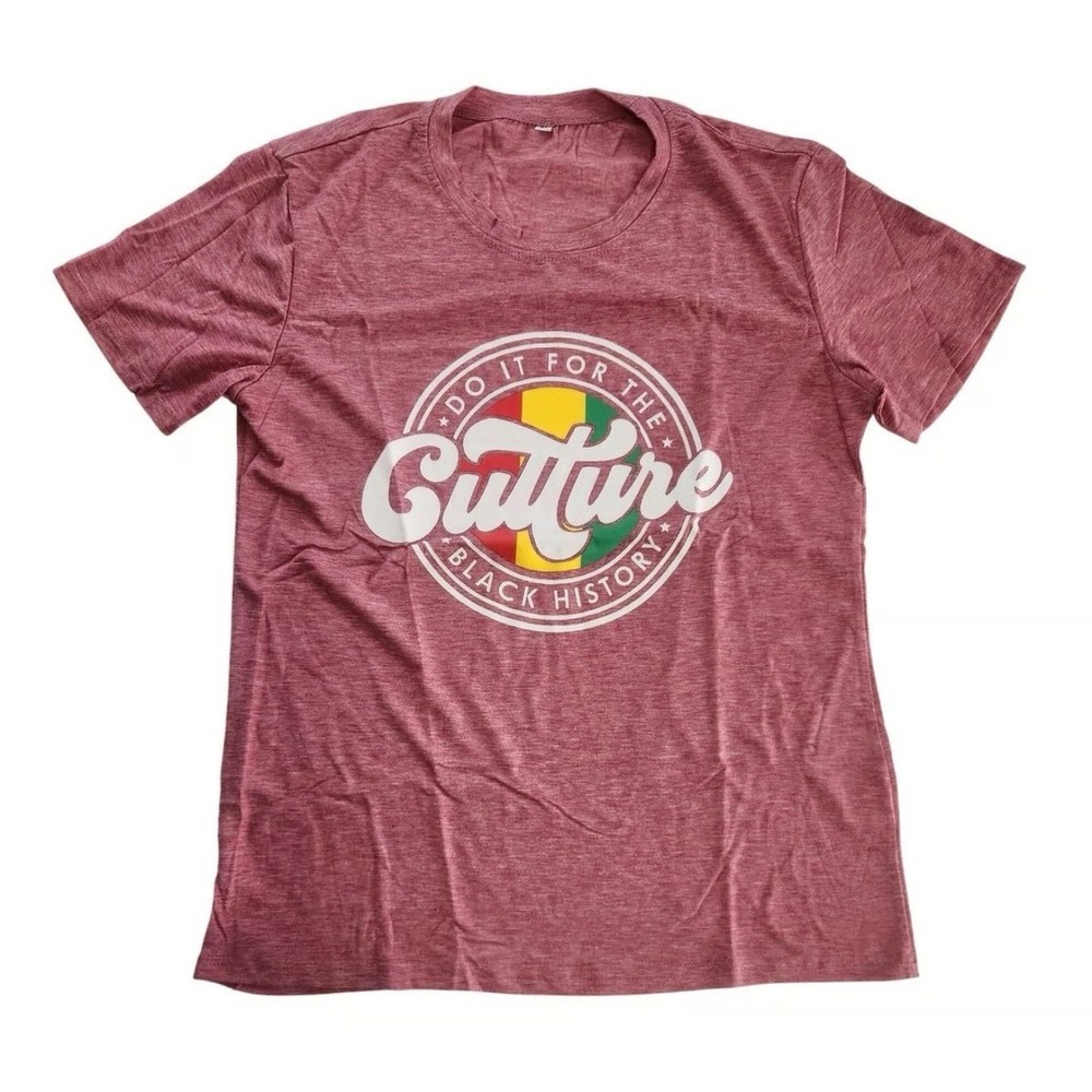 Gildan Graphic T-Shirt Unisex Small Burgundy Excellent Black History Culture Tee
